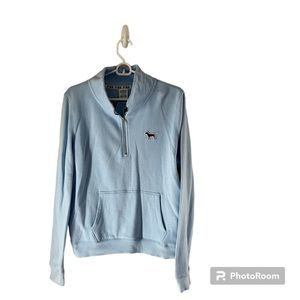 🔹VICTORIA’S SECRET PINK: Women’s size L, light blue 1/2 zip pullover w/logo🔹